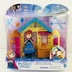 Frozen Little Kingdom Disney Princess Anna Doll Spa Retreat Playset Snap-Ins New